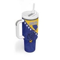 Custom Bosnia and Herzegovina Football 2026 Tumbler With Handle The Dragons Of Europe - Wonder Print Shop