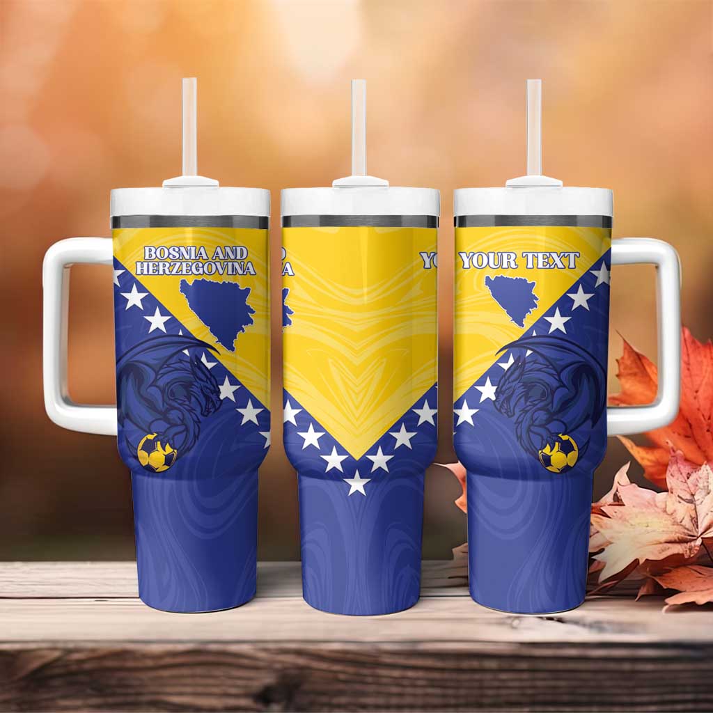 Custom Bosnia and Herzegovina Football 2026 Tumbler With Handle The Dragons Of Europe - Wonder Print Shop