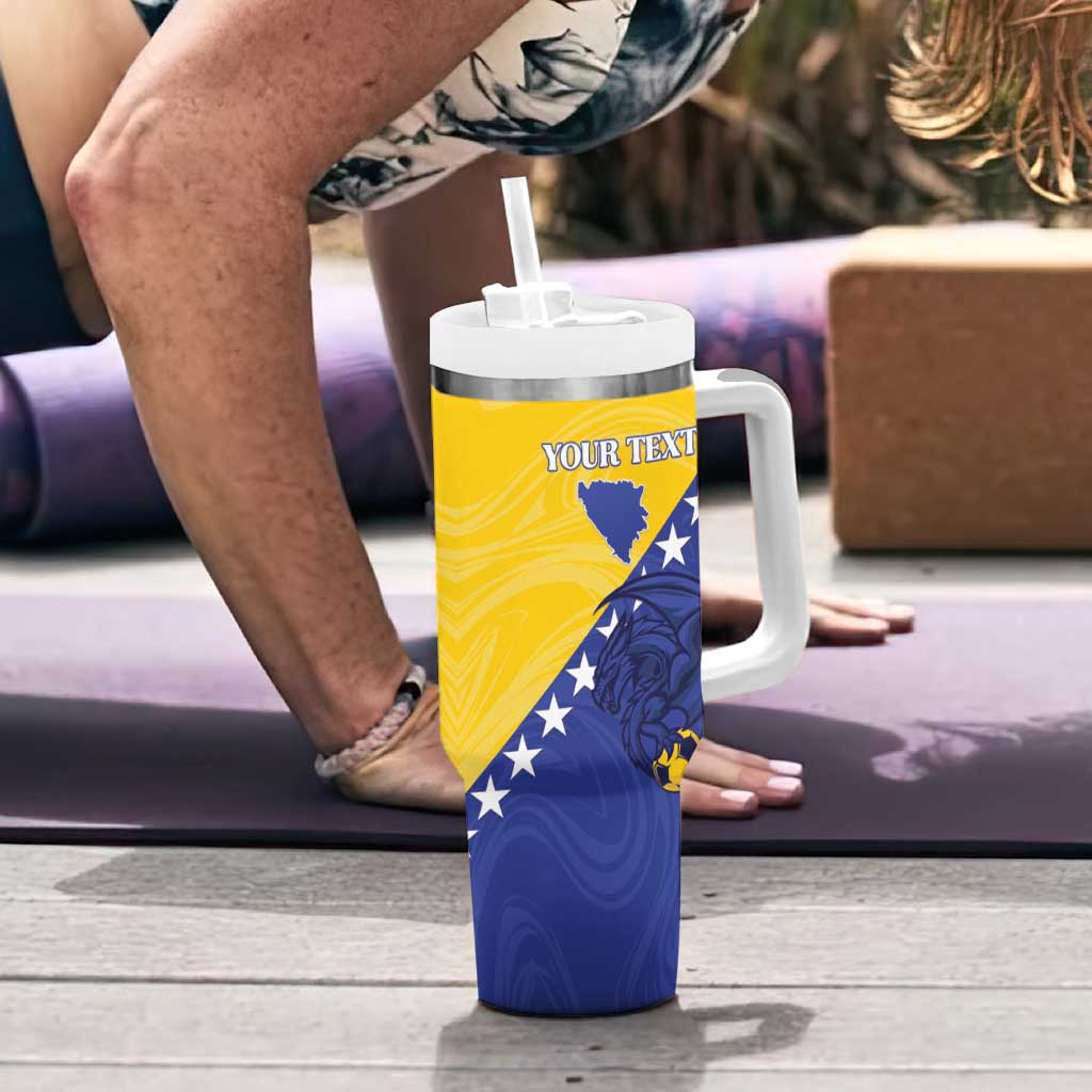 Custom Bosnia and Herzegovina Football 2026 Tumbler With Handle The Dragons Of Europe - Wonder Print Shop