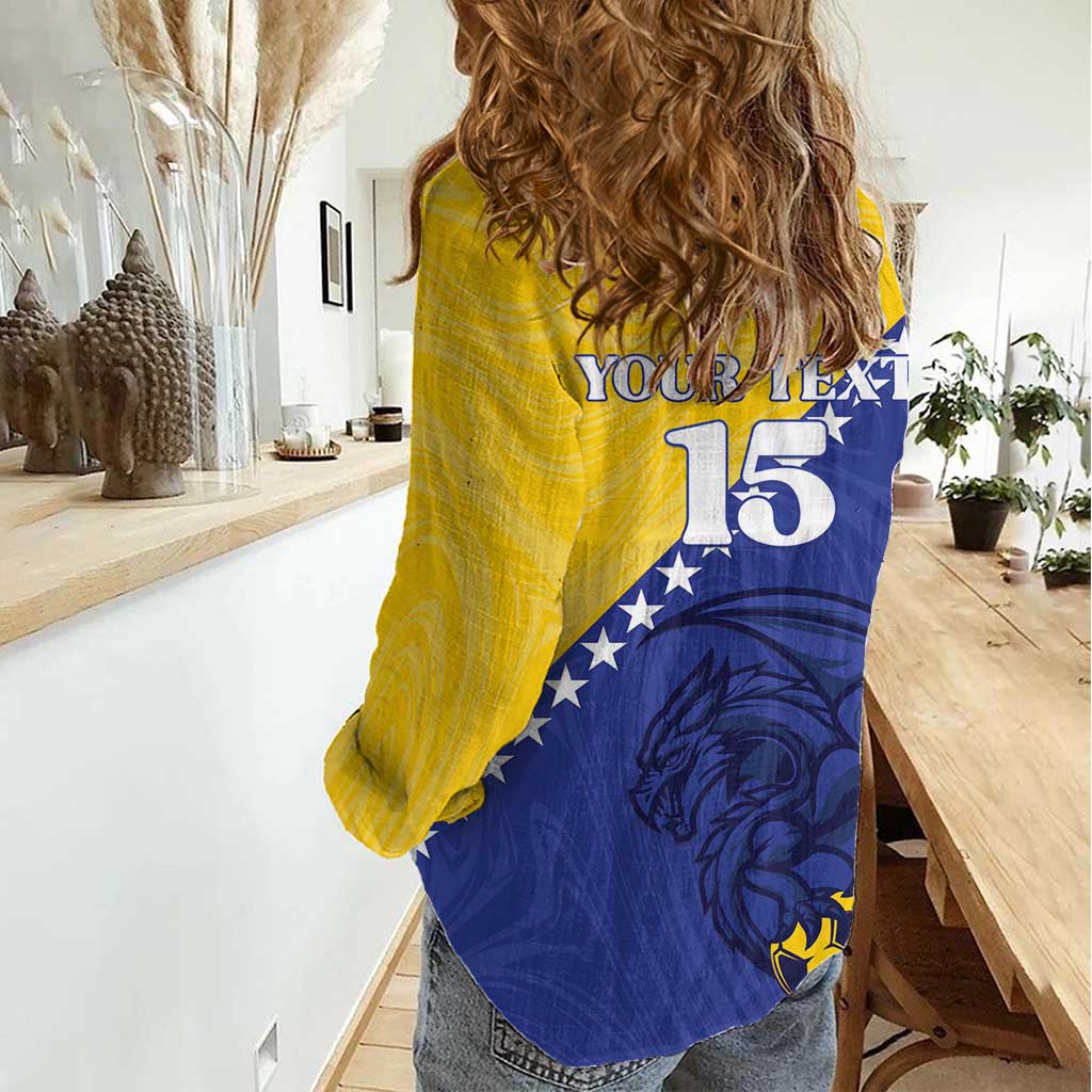 Custom Bosnia and Herzegovina Football 2026 Women Casual Shirt The Dragons Of Europe - Wonder Print Shop