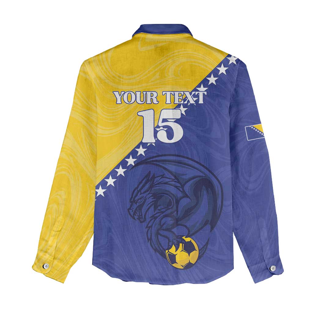Custom Bosnia and Herzegovina Football 2026 Women Casual Shirt The Dragons Of Europe - Wonder Print Shop