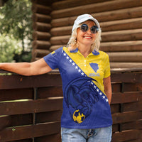 Custom Bosnia and Herzegovina Football 2026 Women Polo Shirt The Dragons Of Europe - Wonder Print Shop