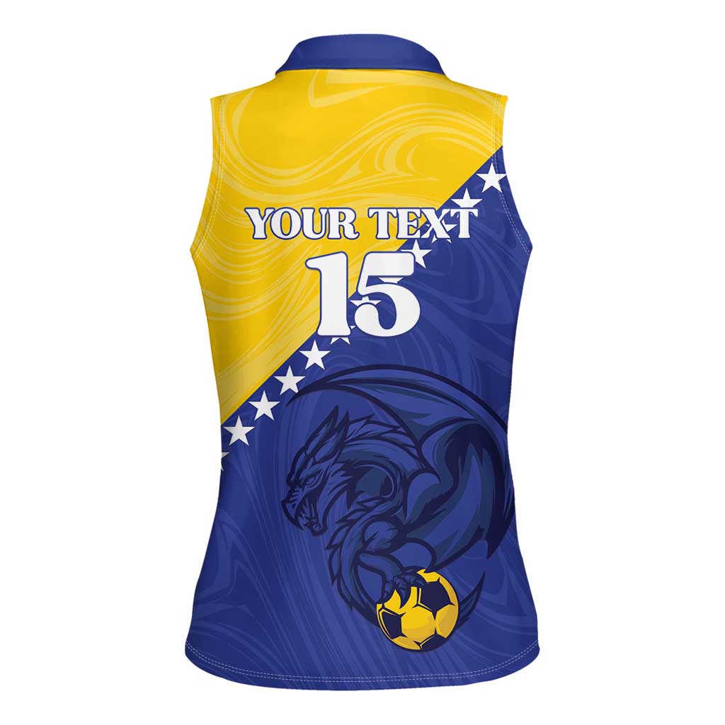 Custom Bosnia and Herzegovina Football 2026 Women Sleeveless Polo Shirt The Dragons Of Europe - Wonder Print Shop