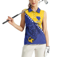 Custom Bosnia and Herzegovina Football 2026 Women Sleeveless Polo Shirt The Dragons Of Europe - Wonder Print Shop