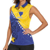 Custom Bosnia and Herzegovina Football 2026 Women Sleeveless Polo Shirt The Dragons Of Europe - Wonder Print Shop