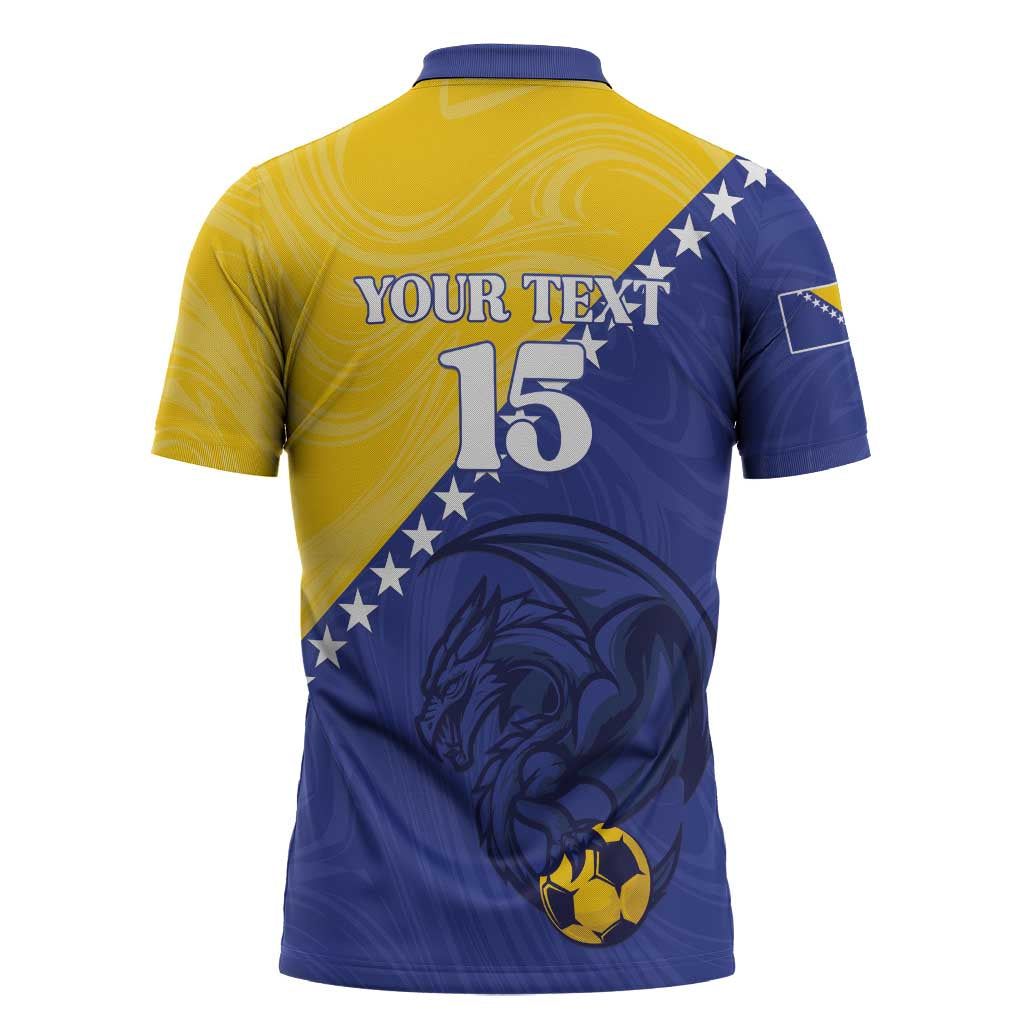Custom Bosnia and Herzegovina Football 2026 Zipper Polo Shirt The Dragons Of Europe - Wonder Print Shop