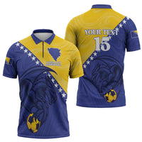 Custom Bosnia and Herzegovina Football 2026 Zipper Polo Shirt The Dragons Of Europe - Wonder Print Shop