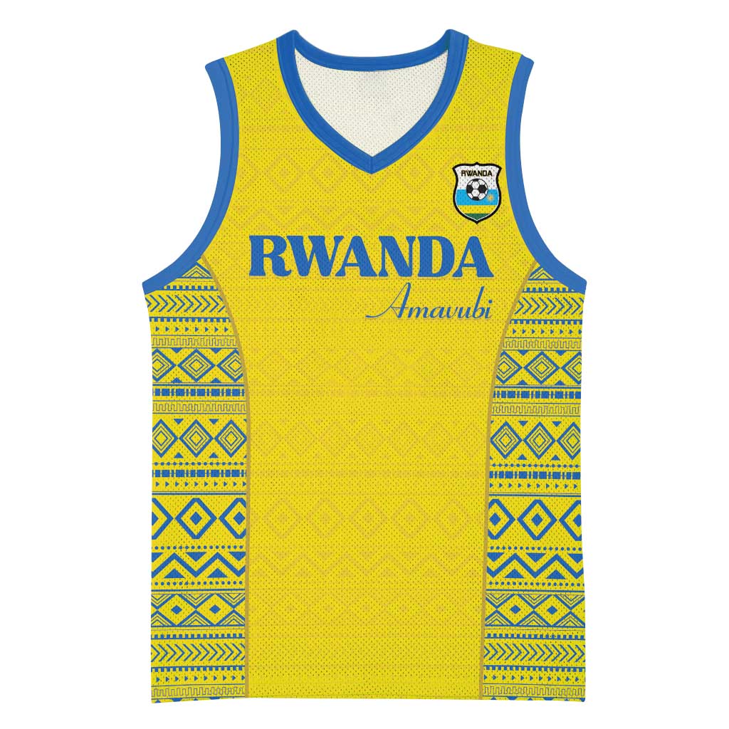 Rwanda Football Custom Basketball Jersey Stand With Amavubi - Yellow - Wonder Print Shop