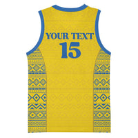 Rwanda Football Custom Basketball Jersey Stand With Amavubi - Yellow - Wonder Print Shop