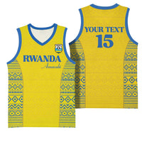 Rwanda Football Custom Basketball Jersey Stand With Amavubi - Yellow - Wonder Print Shop
