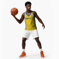 Rwanda Football Custom Basketball Jersey Stand With Amavubi - Yellow - Wonder Print Shop