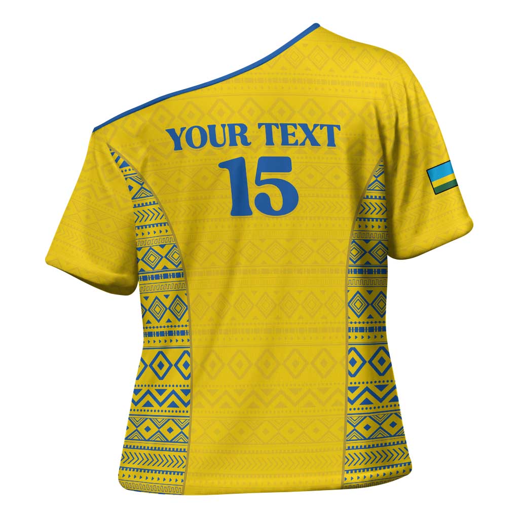 Rwanda Football Custom Cross Shoulder Shirt Stand With Amavubi - Yellow - Wonder Print Shop