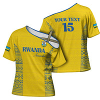 Rwanda Football Custom Cross Shoulder Shirt Stand With Amavubi - Yellow - Wonder Print Shop