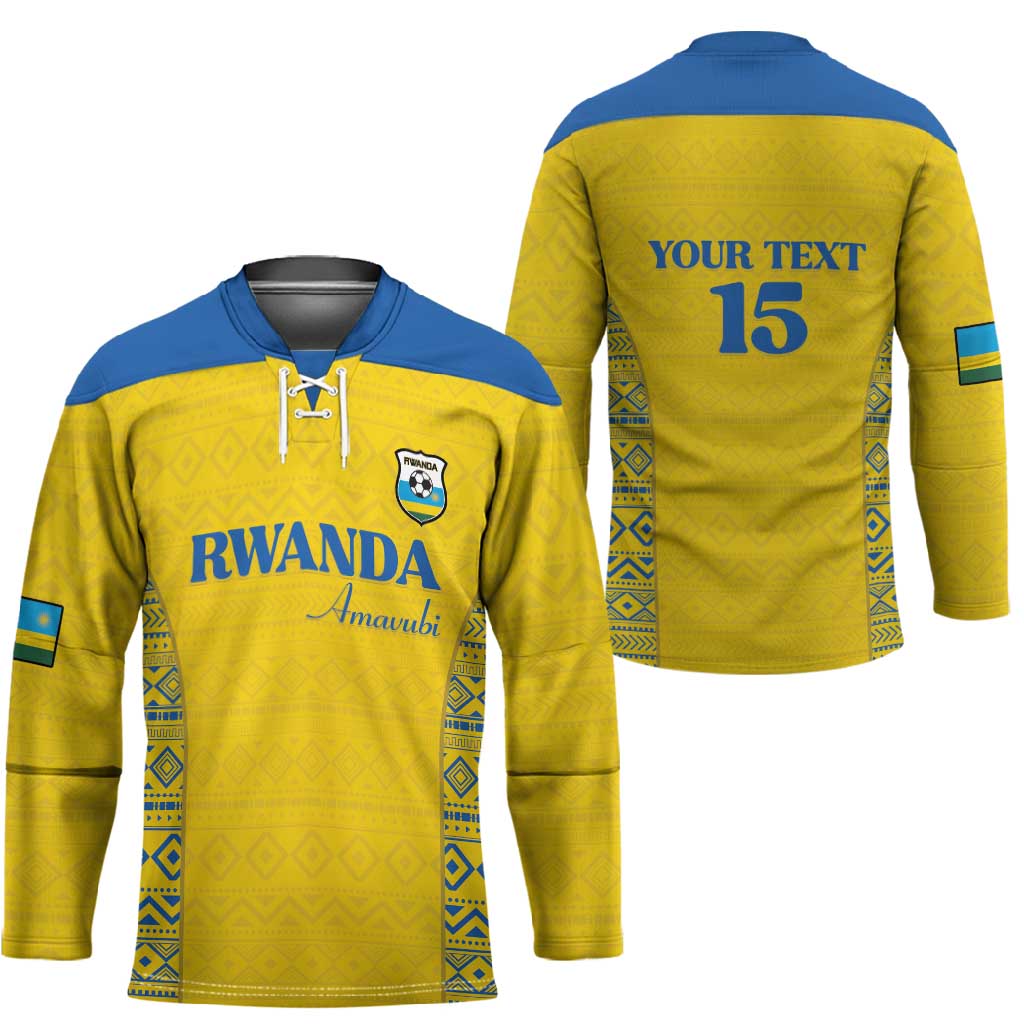 Rwanda Football Custom Hockey Jersey Stand With Amavubi - Yellow - Wonder Print Shop