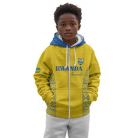 Rwanda Football Custom Kid Hoodie Stand With Amavubi - Yellow - Wonder Print Shop
