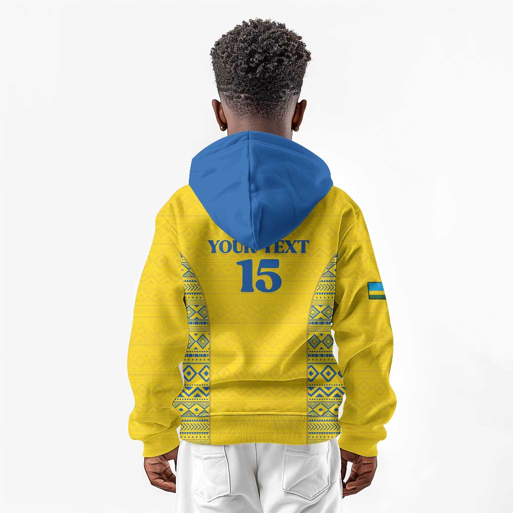 Rwanda Football Custom Kid Hoodie Stand With Amavubi - Yellow - Wonder Print Shop