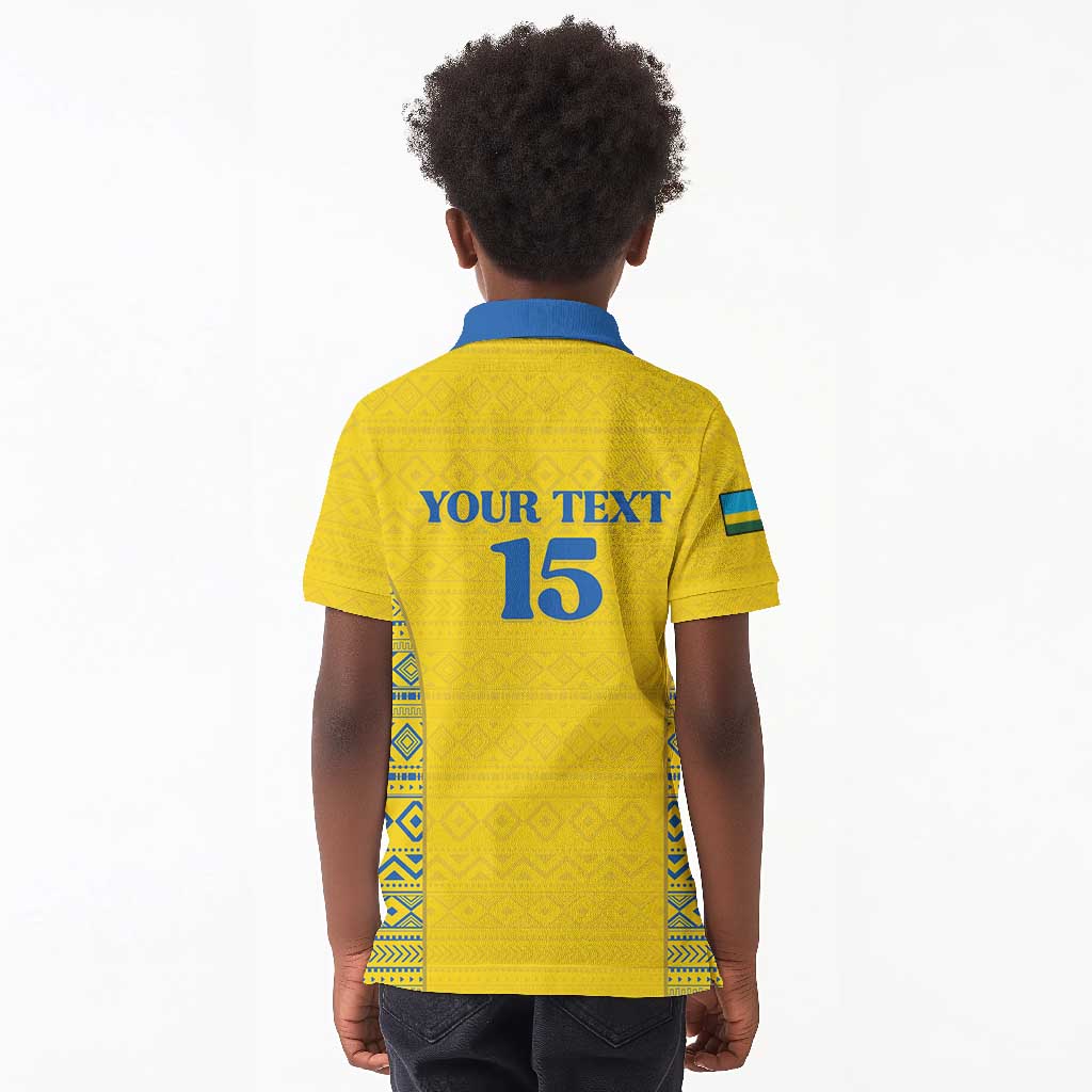 Rwanda Football Custom Kid Polo Shirt Stand With Amavubi - Yellow LT15