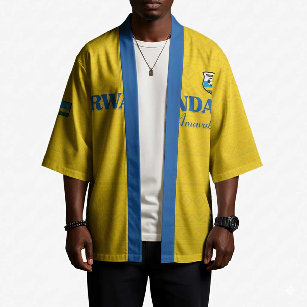Rwanda Football Custom Kimono Stand With Amavubi - Yellow - Wonder Print Shop