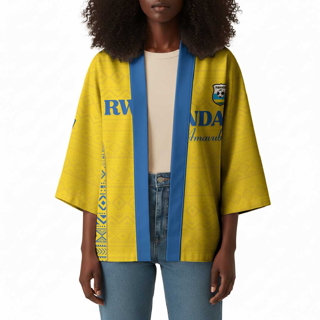 Rwanda Football Custom Kimono Stand With Amavubi - Yellow - Wonder Print Shop