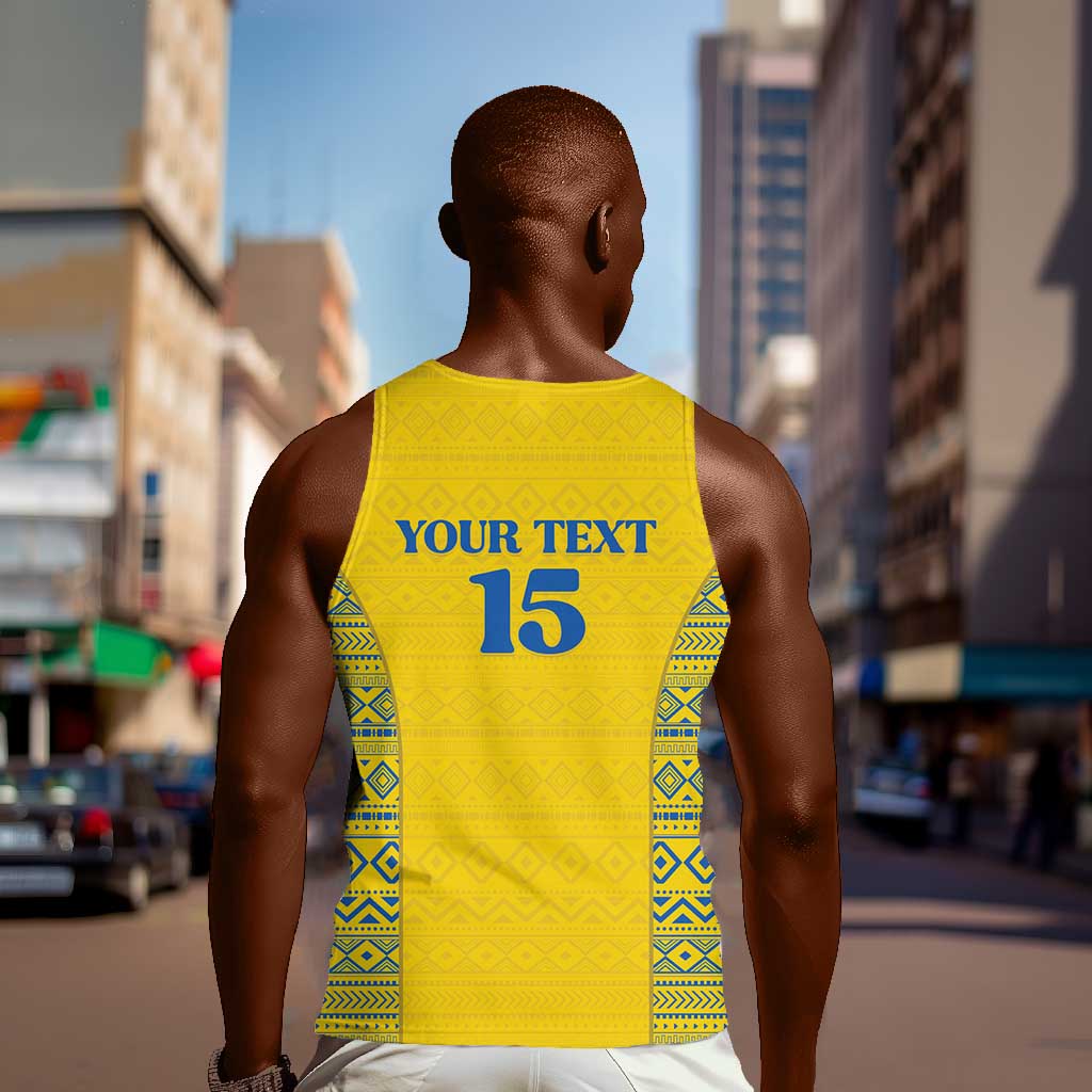 Rwanda Football Custom Men Tank Top Stand With Amavubi - Yellow - Wonder Print Shop