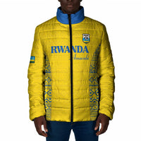 Rwanda Football Custom Padded Jacket Stand With Amavubi - Yellow - Wonder Print Shop