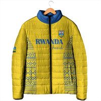 Rwanda Football Custom Padded Jacket Stand With Amavubi - Yellow - Wonder Print Shop