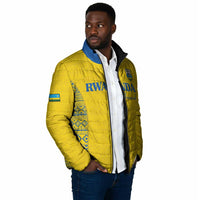 Rwanda Football Custom Padded Jacket Stand With Amavubi - Yellow - Wonder Print Shop