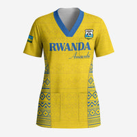 Rwanda Football Custom Scrub Top Stand With Amavubi - Yellow - Wonder Print Shop