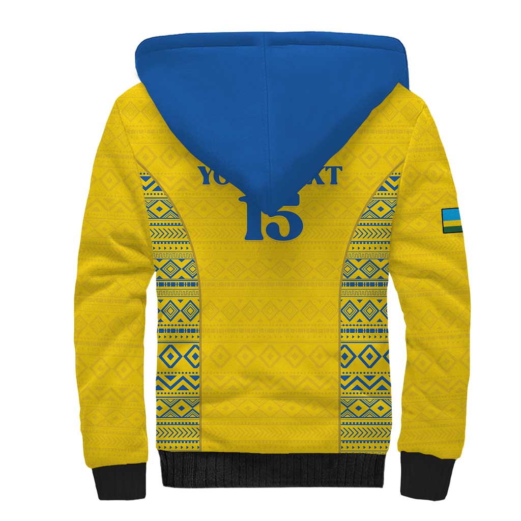 Rwanda Football Custom Sherpa Hoodie Stand With Amavubi - Yellow - Wonder Print Shop
