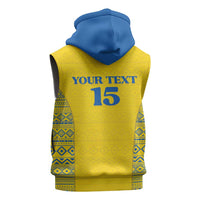 Rwanda Football Custom Sleeveless Hoodie Stand With Amavubi - Yellow - Wonder Print Shop