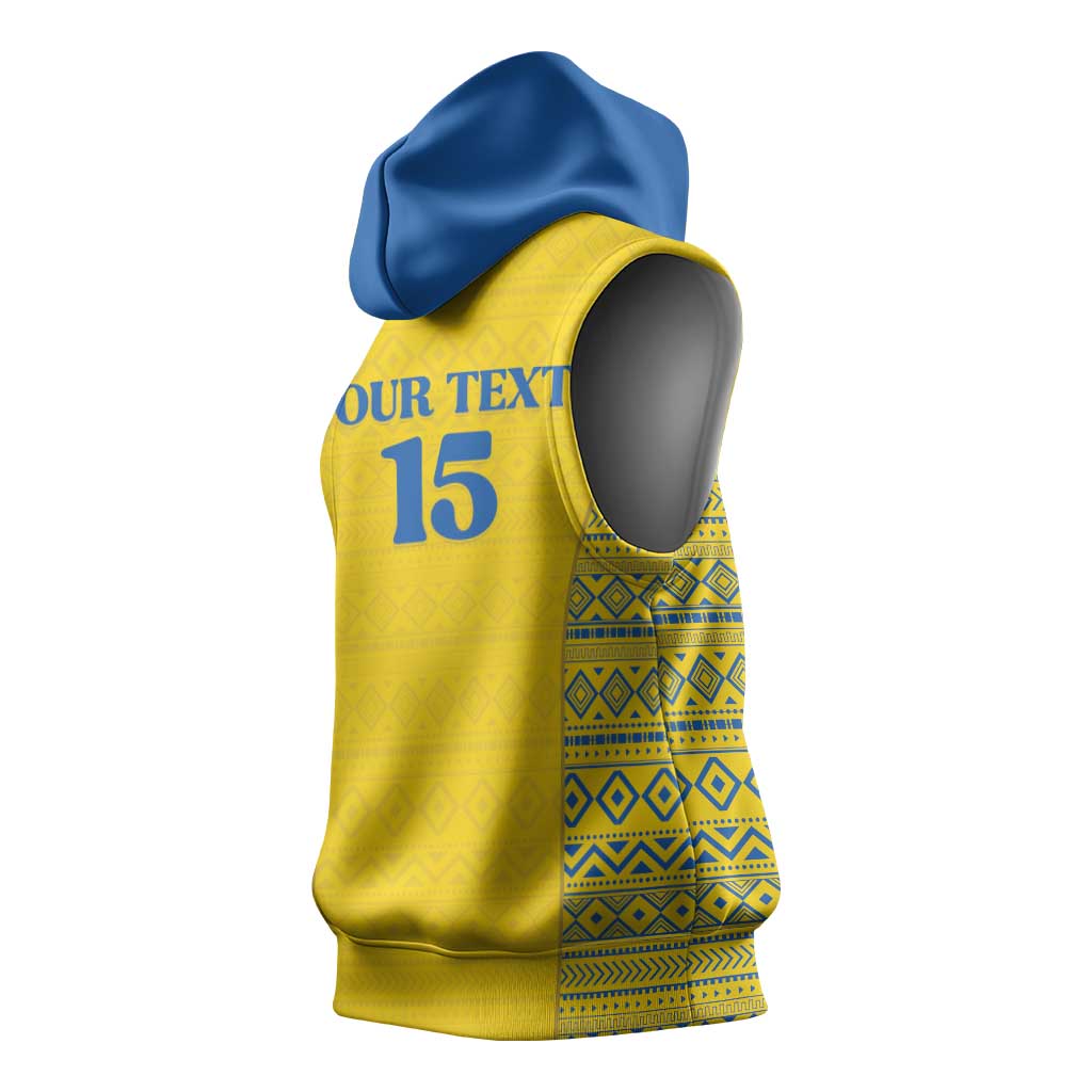 Rwanda Football Custom Sleeveless Hoodie Stand With Amavubi - Yellow - Wonder Print Shop