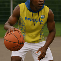 Rwanda Football Custom Sleeveless Hoodie Stand With Amavubi - Yellow - Wonder Print Shop