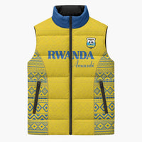 Rwanda Football Custom Sleeveless Puffer Jacket Stand With Amavubi - Yellow - Wonder Print Shop