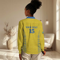 Rwanda Football Custom Women Casual Shirt Stand With Amavubi - Yellow - Wonder Print Shop