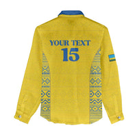 Rwanda Football Custom Women Casual Shirt Stand With Amavubi - Yellow - Wonder Print Shop