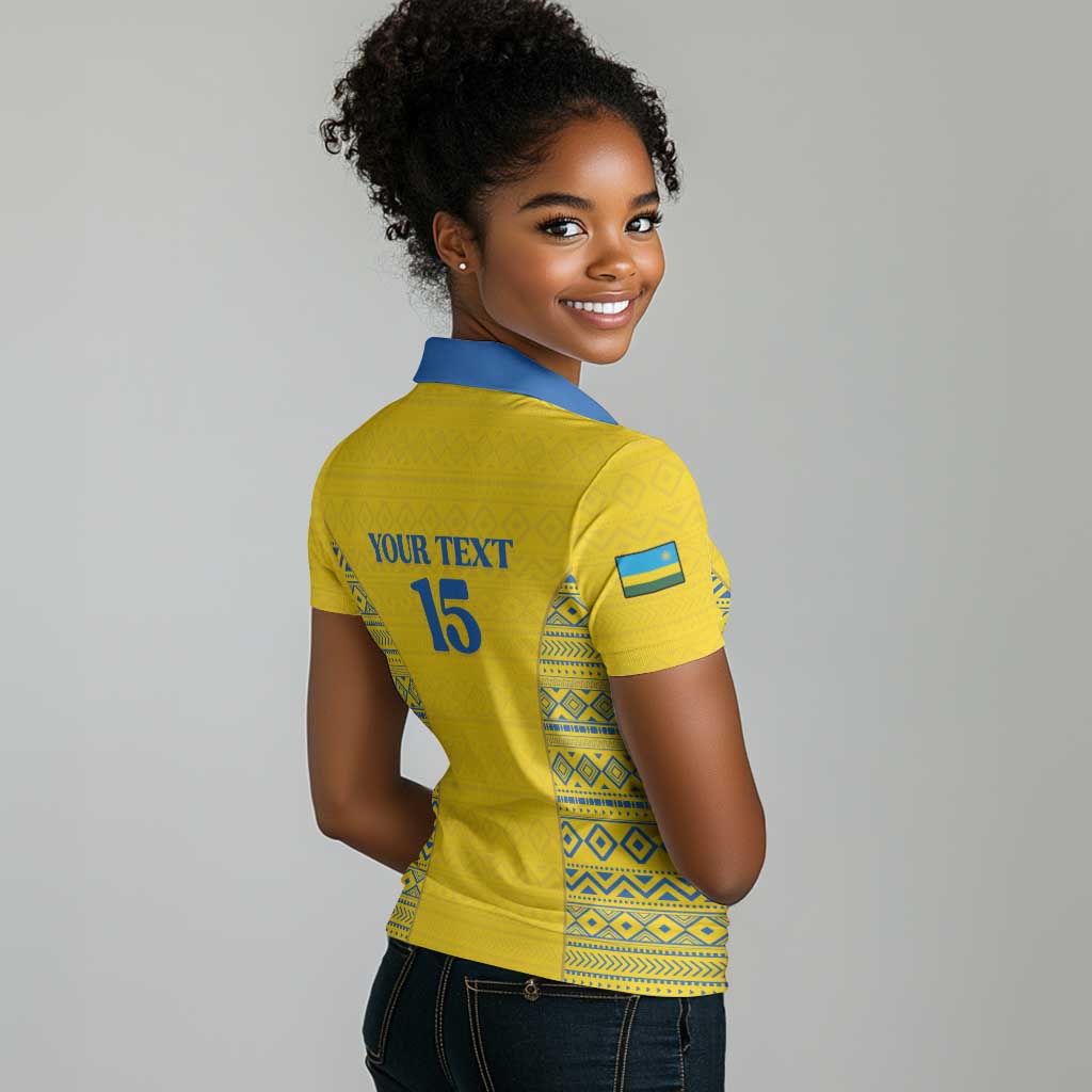 Rwanda Football Custom Women Polo Shirt Stand With Amavubi - Yellow LT15