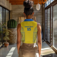 Rwanda Football Custom Women Sleeveless Polo Shirt Stand With Amavubi - Yellow - Wonder Print Shop