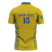 Rwanda Football Custom Zipper Polo Shirt Stand With Amavubi - Yellow - Wonder Print Shop