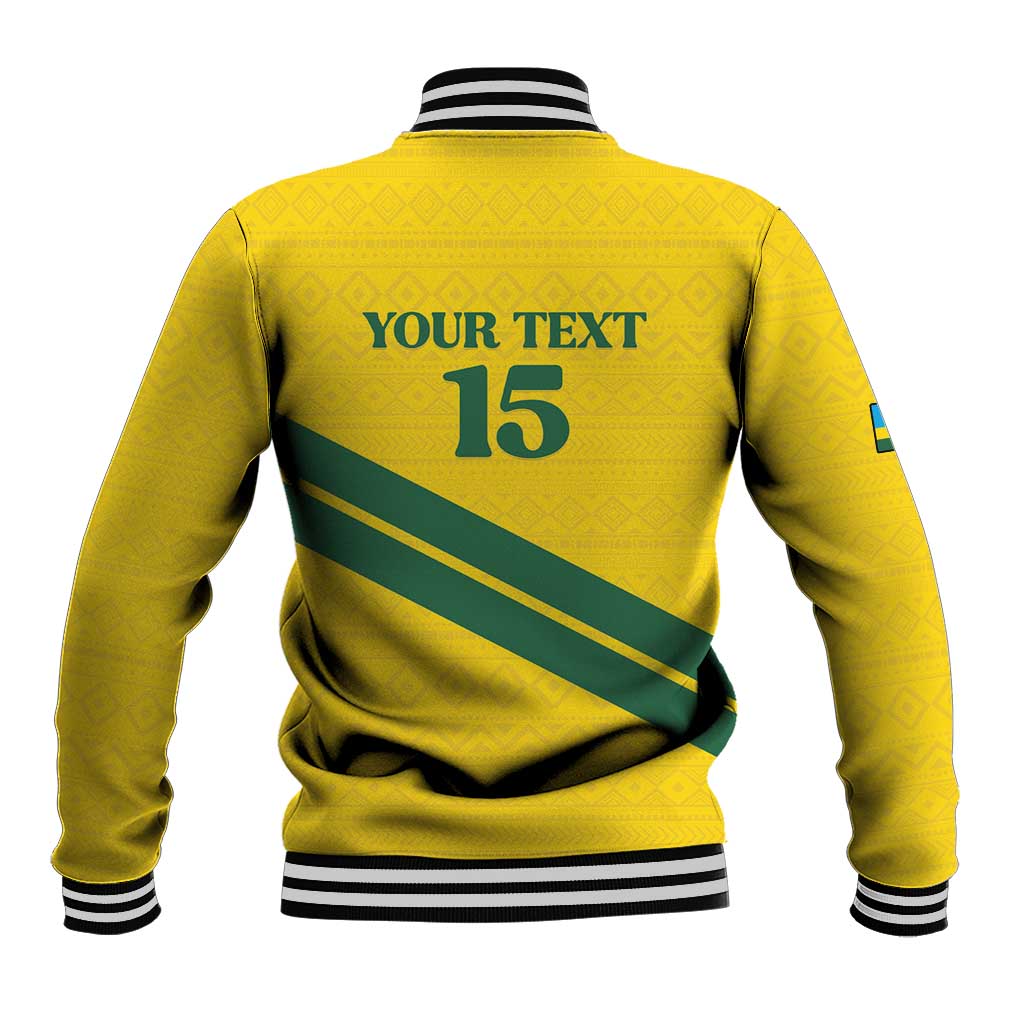 Custom Rwanda Football Baseball Jacket Pride Of Rwanda - Yellow - Wonder Print Shop