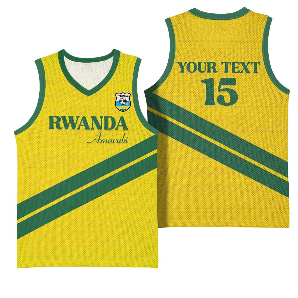 Custom Rwanda Football Basketball Jersey Pride Of Rwanda - Yellow - Wonder Print Shop