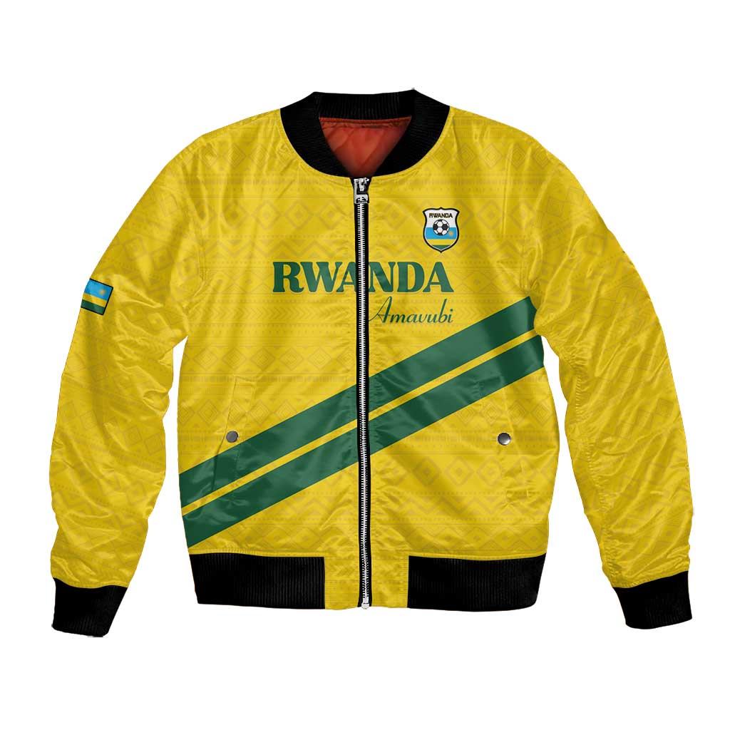 Custom Rwanda Football Bomber Jacket Pride Of Rwanda - Yellow - Wonder Print Shop