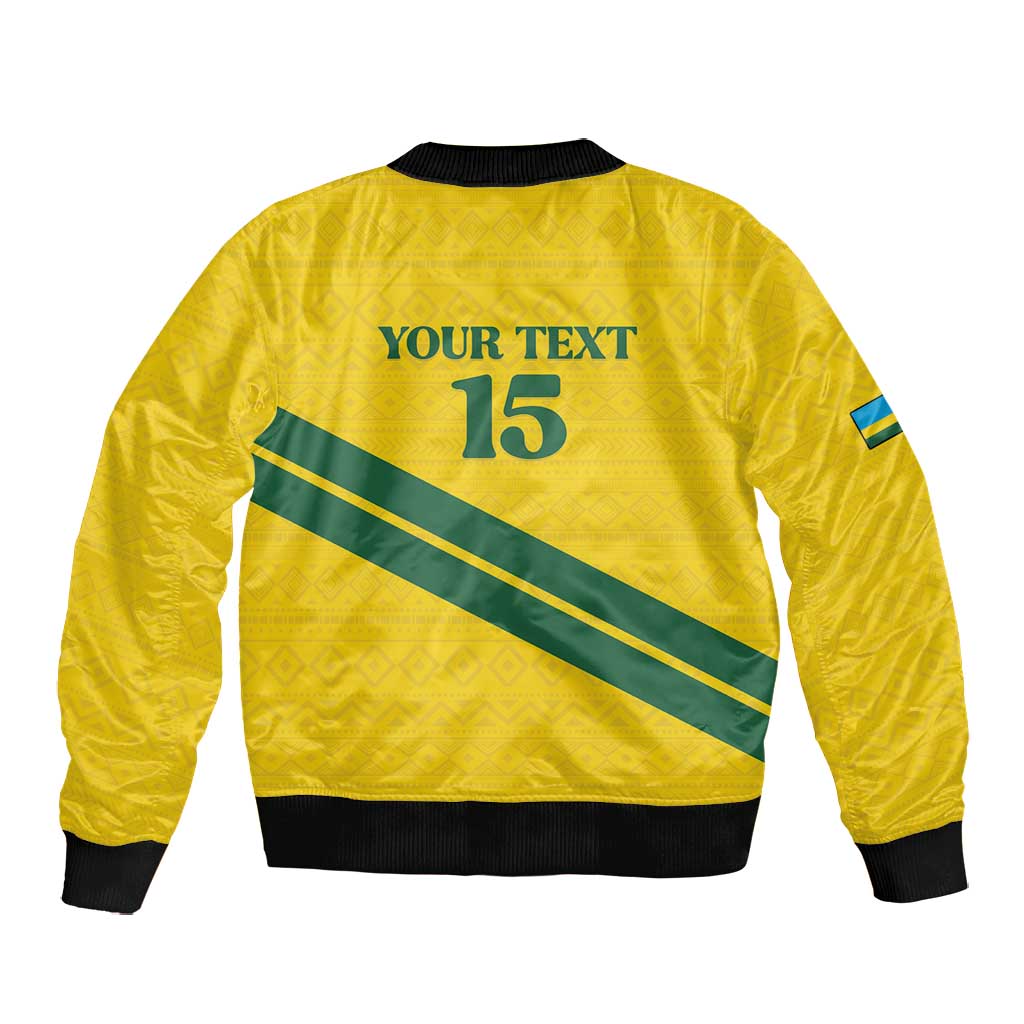 Custom Rwanda Football Bomber Jacket Pride Of Rwanda - Yellow - Wonder Print Shop