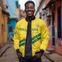 Custom Rwanda Football Bomber Jacket Pride Of Rwanda - Yellow - Wonder Print Shop