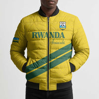 Custom Rwanda Football Bomber Puffer Jacket Pride Of Rwanda - Yellow - Wonder Print Shop