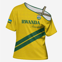 Custom Rwanda Football Cross Shoulder Shirt Pride Of Rwanda - Yellow - Wonder Print Shop