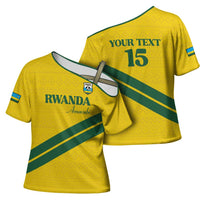 Custom Rwanda Football Cross Shoulder Shirt Pride Of Rwanda - Yellow - Wonder Print Shop