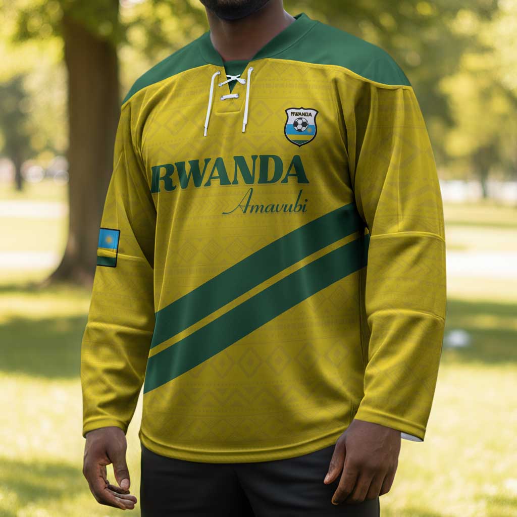 Custom Rwanda Football Hockey Jersey Pride Of Rwanda - Yellow - Wonder Print Shop