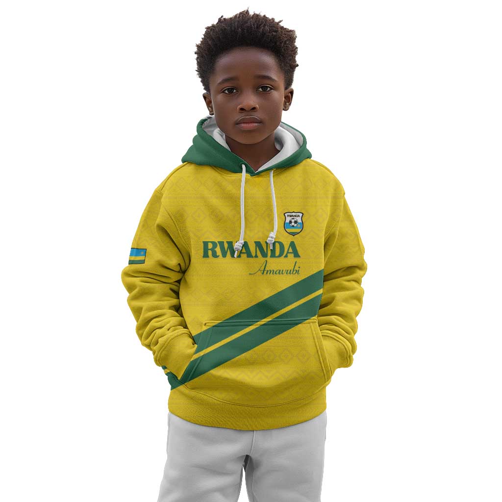 Custom Rwanda Football Kid Hoodie Pride Of Rwanda - Yellow - Wonder Print Shop