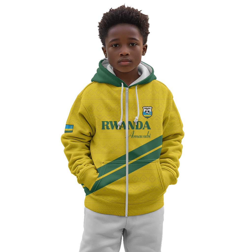 Custom Rwanda Football Kid Hoodie Pride Of Rwanda - Yellow - Wonder Print Shop