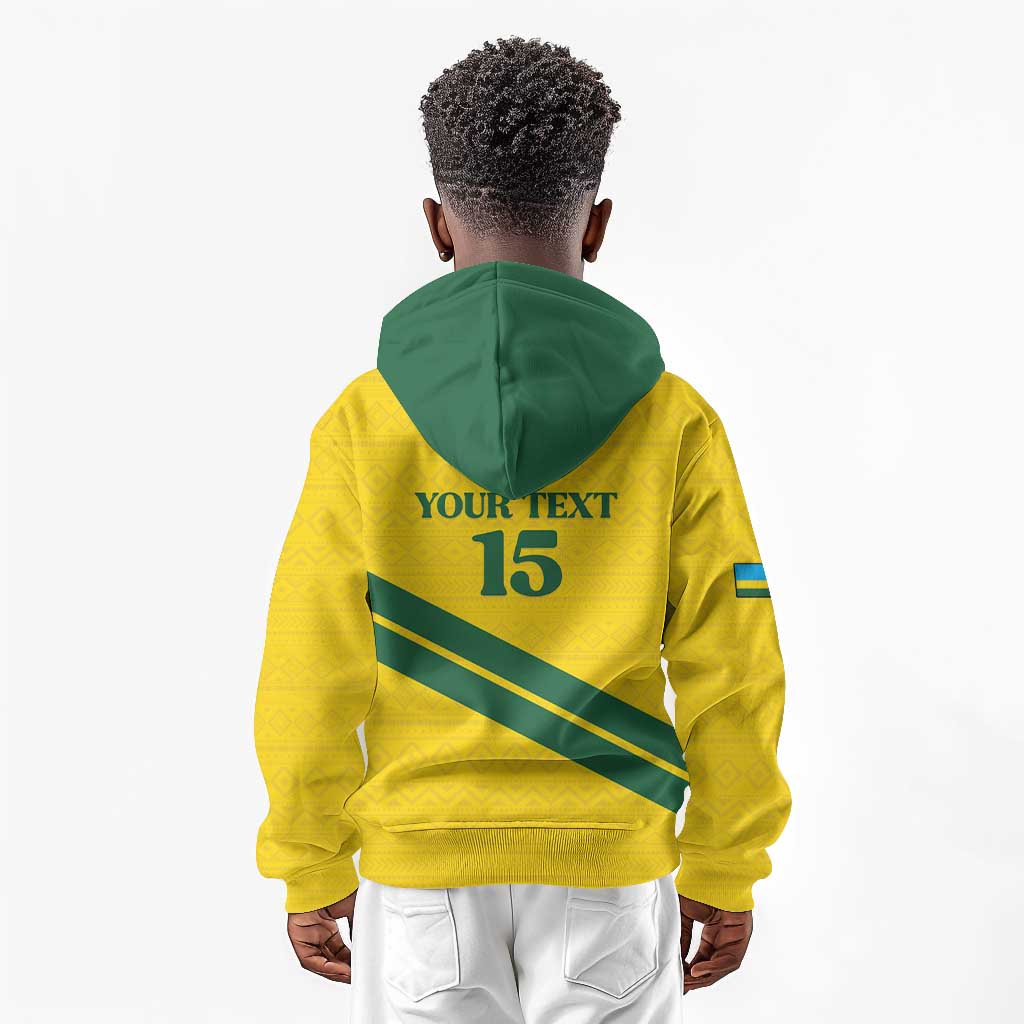 Custom Rwanda Football Kid Hoodie Pride Of Rwanda - Yellow - Wonder Print Shop